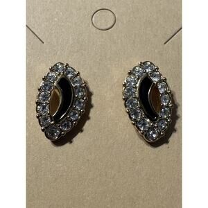 Swarovski Signed Crystal Tear Drop Post Earrings